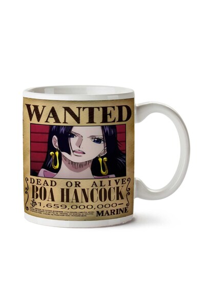 ART HEDİYE كوب مطبوع على الجانبين من Wanted Boa Hancock Anime Wanted