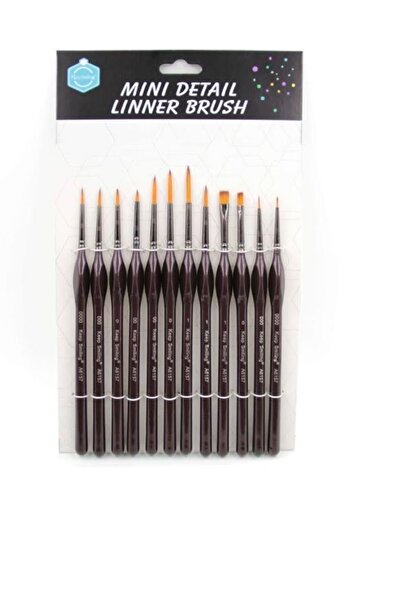 hobi market art Profesyonel Resim Nail Art,sanat,makyaj,tezhip,için Akrilik Boya,guaj Boyama Fırça Seti 12 li