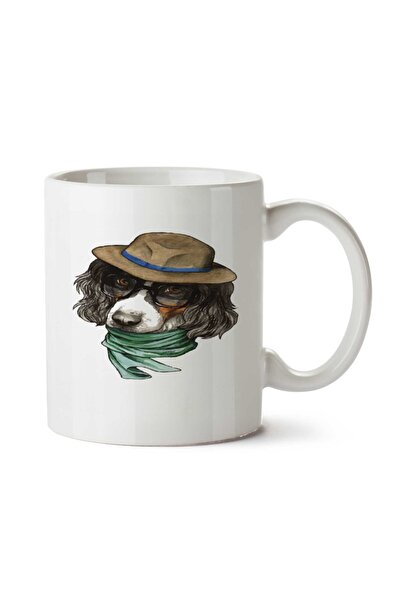 ART HEDİYE كوب على شكل كلب ذو قبعة عصرية مطبوع على الجانبين