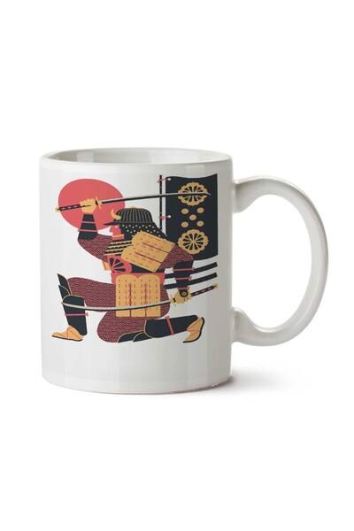 ART HEDİYE كوب ساموراي للتدريب على السيف الياباني مطبوع على الجانبين