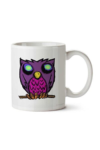 ART HEDİYE كوب مطبوع على شكل بومة البومة على الوجهين