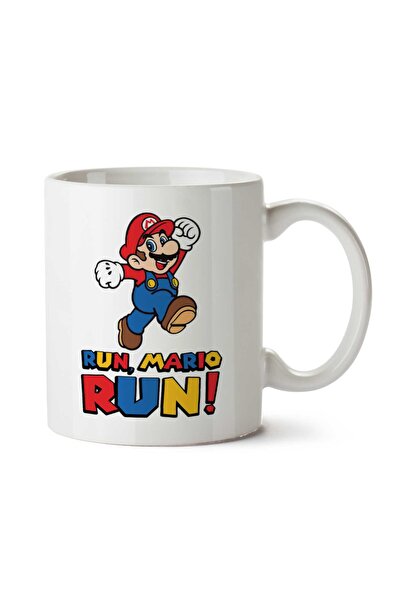ART HEDİYE كوب مطبوع على الجانبين من Run Mario Run