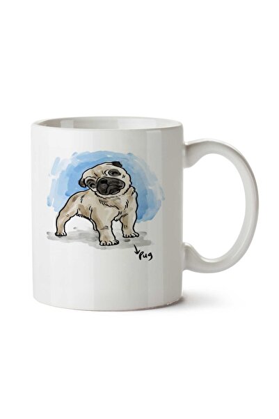 ART HEDİYE كوب لطيف مطبوع على الجانبين من Puppy Pug