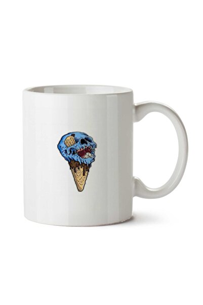 ART HEDİYE كوب سينس بلاك آيس كريم جمجمة مطبوع على الجانبين