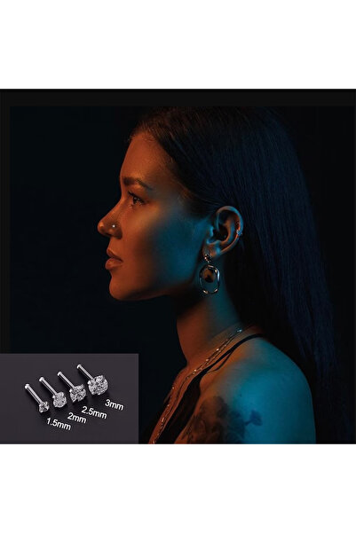 Öte Beri Öteberi 925 Ayar Gümüş Küpe Olarak Kullanıma Uygun Zirkon Tek Taş 1 ...