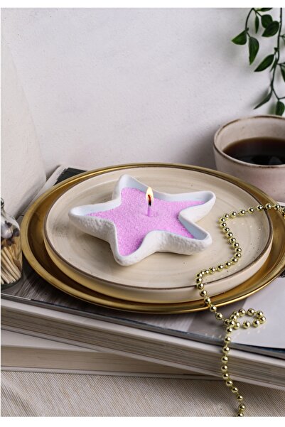 LALEZEN HOME DENİZ YILDIZI MODEL Mumluk Renkli İnci Toz Mum 100gram