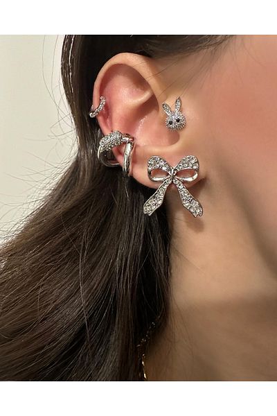 Okko Store Jewelled Bow Earrings