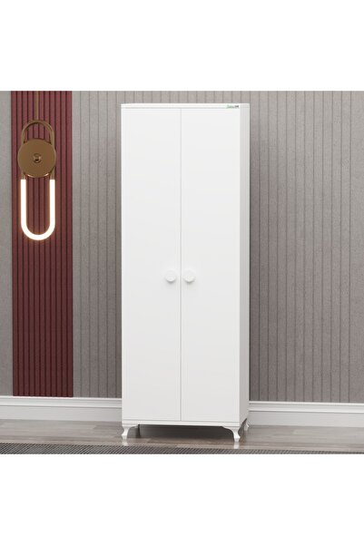 Garaj Home Elegant Beşik ve Yıldız 2 Kapaklı Dolap - Beyaz