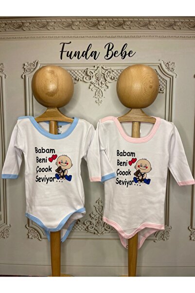 BABAM BENİ ÇOK SEVİYOR UZUN KOLLU BODY