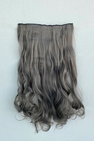CAŞ DEKORASYON Heat Resistant Half Moon Hair Snap Wavy Gray 70 cm 140gr (13#)
