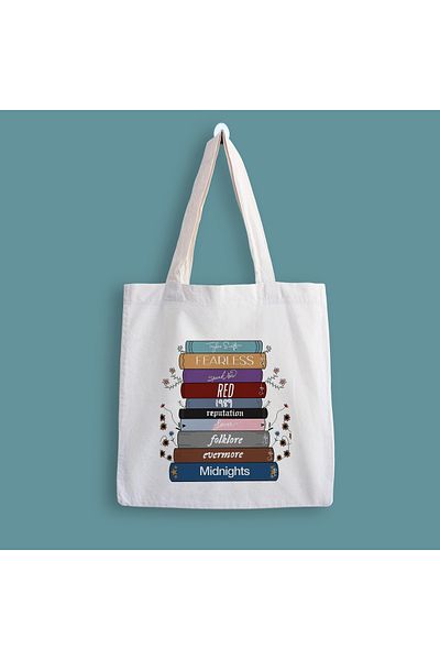 designedfy Geantă din pânză tipărită Taylor Swift Books