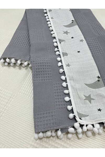BUSEBABYHOME Muslin Kumaş ,Pikeli ve Ponponlu , %100 Pamuklu Çok Amaçlı Bebek...