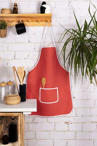 Morlay Liquid Proof Kitchen Apron Sponge Filled Double Chamber Pocket Model