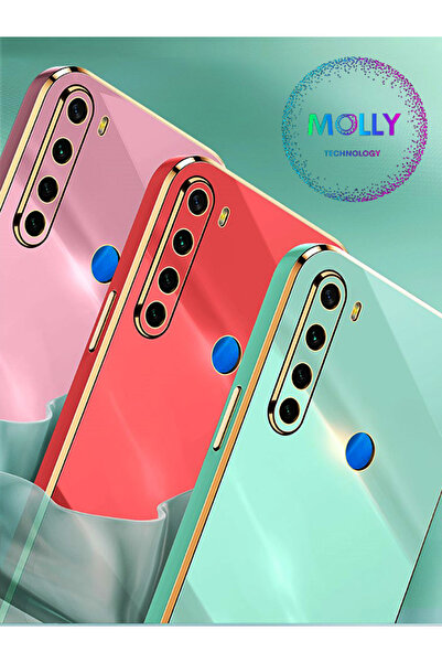 Molly Samsung Galaxy S9 İçin Petrol Mavisi Kenarları Gold Detaylı Lüks Silikon Kılıf