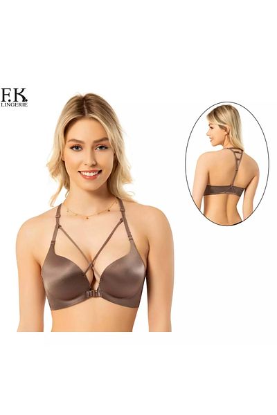 F.K Laser Cut Gathering Cappuccino Bra 1207