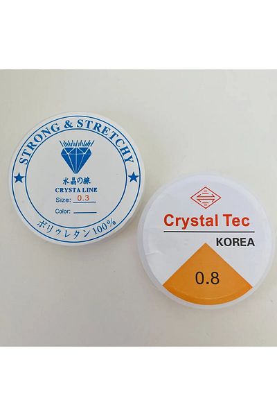 Hobimos 2 Pieces of Line - 0.8 mm Rubber Line - 0.3 mm Rubberless Flat Jewelry Line - Jewelry Line