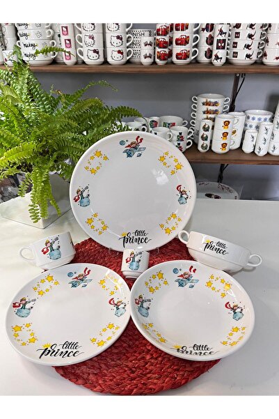 TEBAK COLLECTION KÜÇÜK PRENS LE PETİT PRİNCE DESENLİ 6 parça ÇOCUK BEBEK YEME...