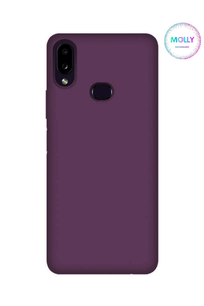 Molly Samsung Galaxy A10S İçin Derin Mor Liquid İçi Kadife Silikon Kılıf