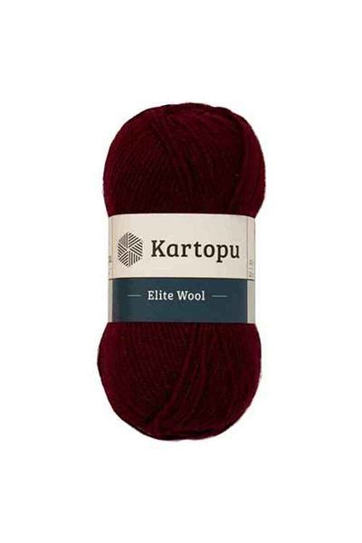 Kartopu Elite Wool K1116 Dark Burgundy 49% Wool Knitting Yarn Sweater & Jumpers & Cardigan & Vest Winter Knitting Yarn
