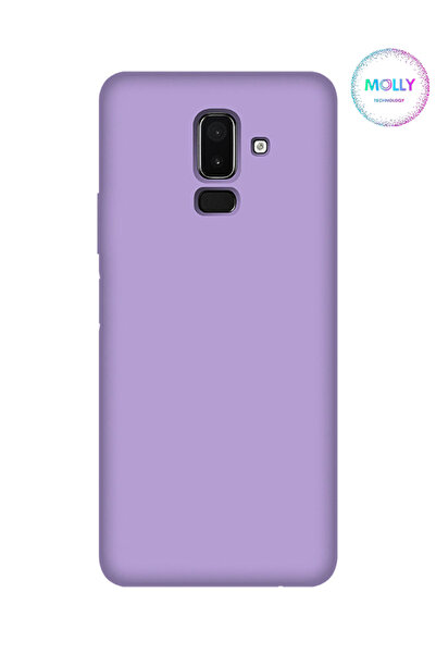 Molly Samsung Galaxy J8 İçin Lavanta Liquid İçi Kadife Silikon Kılıf