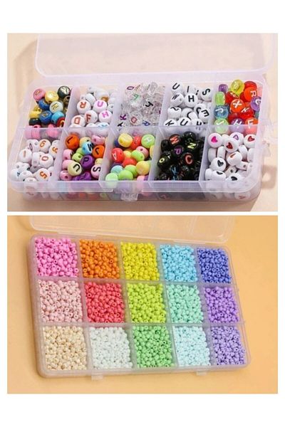 Hobimos Sand Bead and Letter Bead Set - Fun Hobby Bead Set