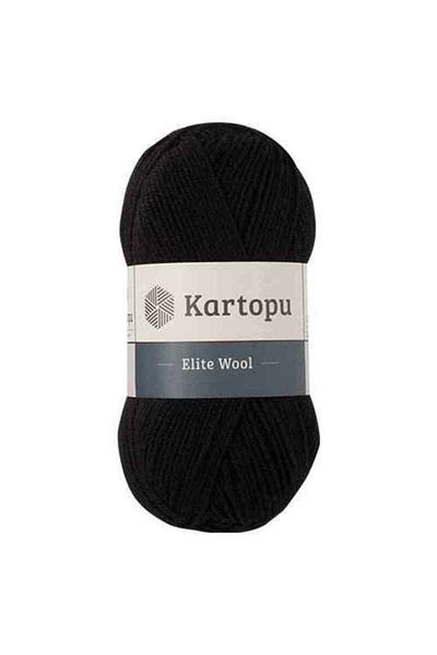 Kartopu Elite Wool K940 Black 49% Wool Knitting Yarn Sweater & Sweater & Cardigan & Vest Winter Knitting Yarn