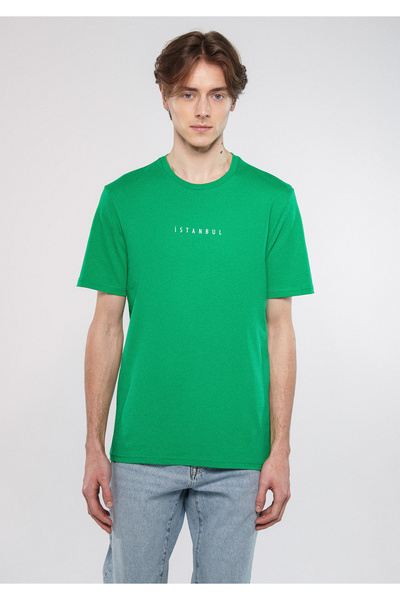 Mavi Istanbul εμπριμέ πράσινο μπλουζάκι με κανονική εφαρμογή / κανονική κοπή 0611435-71704