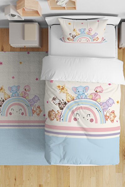 EVPANYA Striped Colorful Smiling Rainbow Animals Patterned Single Baby Kids B...