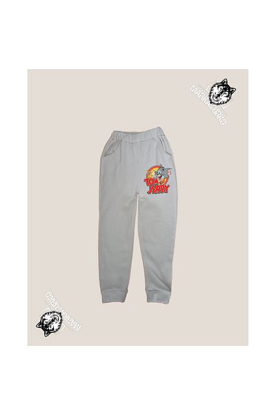 MarkaTurko TOM AND JERRY εμπριμέ unisex Προσαρμοσμένο σχέδιο Βαμβακερή γκρι παιδική φόρμα 706-59G
