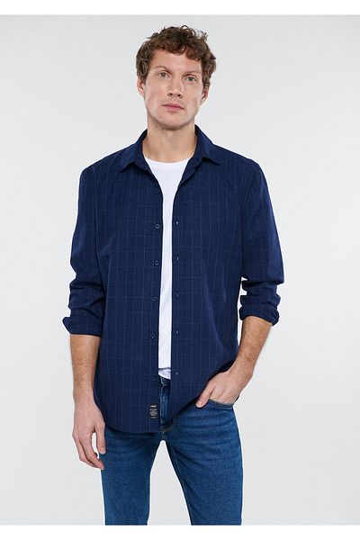 Mavi Lenn Blend Checked Indigo Shirt Slim Fit / Slim Fit 0210653-84675