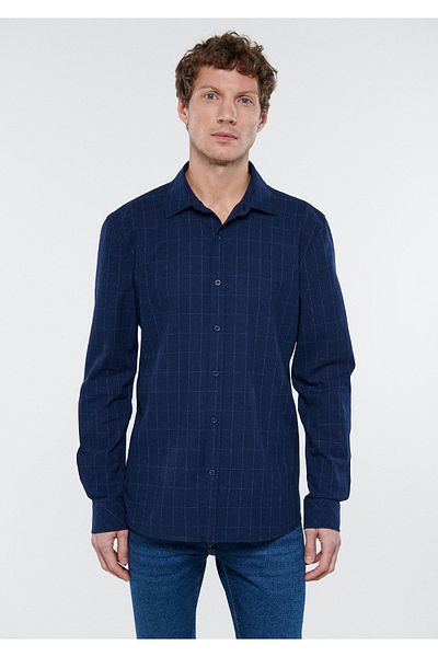 Mavi Lenn Blend Checked Indigo Shirt Slim Fit / Slim Fit 0210653-84675