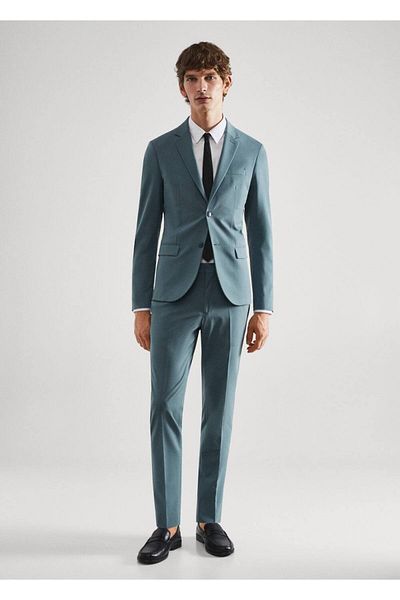 MANGO Man Stretch Fabric Super Slim Fit Blazer Jacket