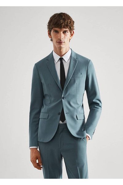 MANGO Man Stretch Fabric Super Slim Fit Blazer Jacket