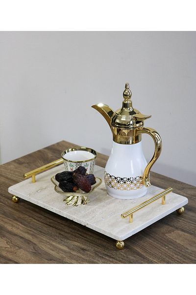 Gemboss Marble Tray Presentation Table Dallah Coffee Presentation Tray 30x20 Cm