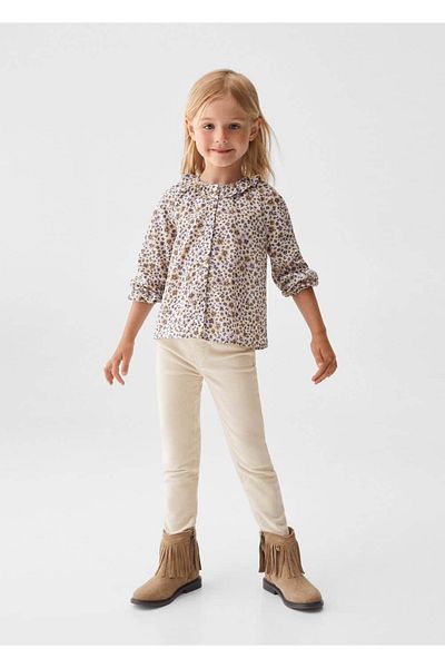MANGO Kids Βαμβακερό παντελόνι με στενή κοπή
