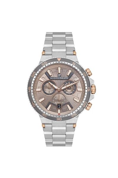 Jacques Philippe Jpqgc447346SB Quartz Swiss Made Steel Grey Sapphire Glass 10 Atm 43 Mm Men's Wristwatch