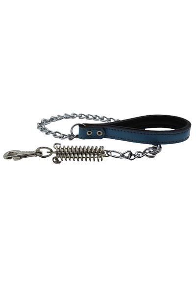 MgTasma Dog Walking Leash with Leather and Chain, Walking Lanyard, Walking Strap