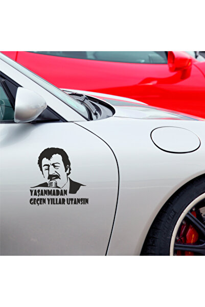 Müslüm Gürses Sticker, Yaşamadan geçen yıllar utansın Sticker, Araba Sticker 20x20cm
