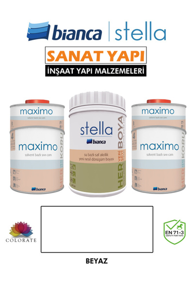 Bianca Stella 10-12 M2 Boyama Seti ( 1Lt Boya+ 1Lt Maximo Parlak )