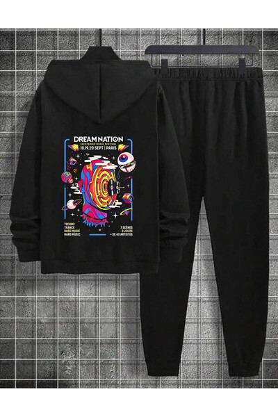 donamod Hanorac supradimensionat unisex cu glugă cu design Dream Vision