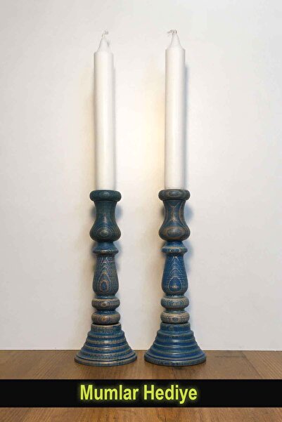 deepowls Besa Koleksiyonu İkili mumluk Seti Ahşap Dekoratif Mum Tutucu Şamdan