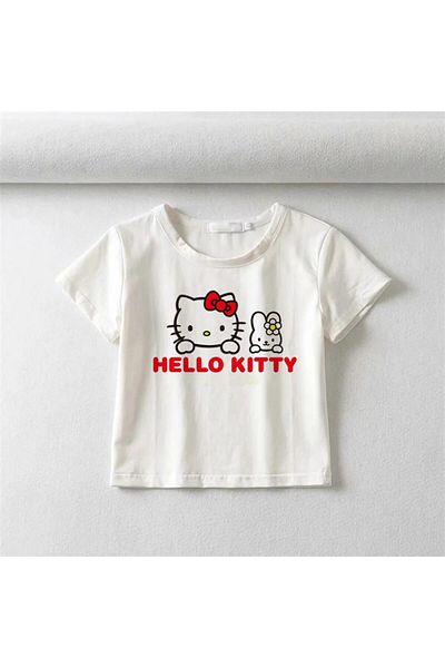 Touz Kut Kut Hello Kitty εμπριμέ λευκό κομμένο