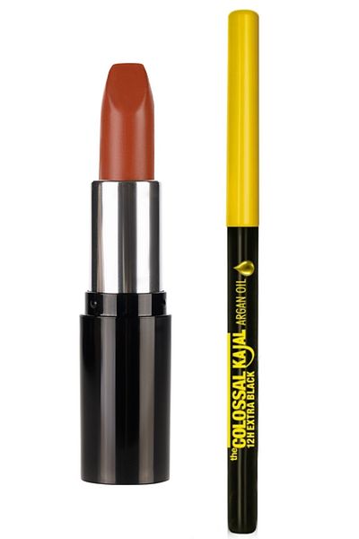 Pastel Nude Lipstick - Nude Lipstick 546 + Maybelline New York Black Eye Liner Colossal Casual Liner Extra Black