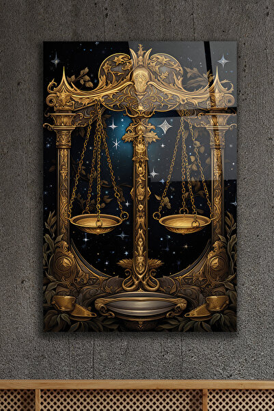 ACRES Adalet Terazisi Dekoratif Cam Tablo