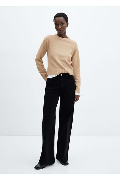 MANGO Woman Straight Cut Mid-Waist Corduroy Trousers