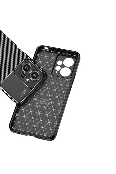 Fibaks Redmi Note 12 Case Camera Protruding Carbon Fiber Patterned Colorfast Protective Cover