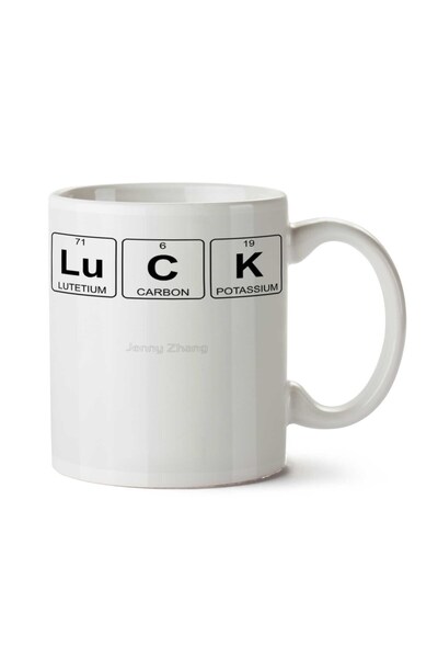 ART HEDİYE كوب Lu C K Lucky بمسطرة دورية مطبوع على الجانبين