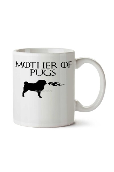 ART HEDİYE كوب مطبوع على الجانبين من Mother of Pugs