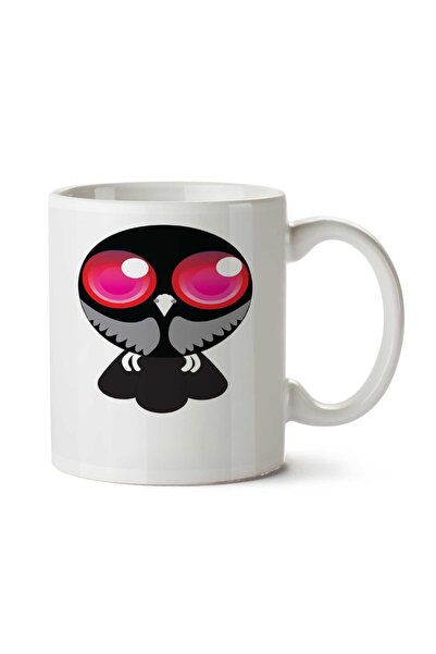ART HEDİYE كوب مطبوع على الجانبين من Pink Eye Owl