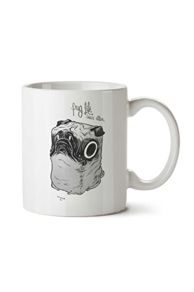 ART HEDİYE كوب مطبوع على الجانبين من Pug Life Illustration